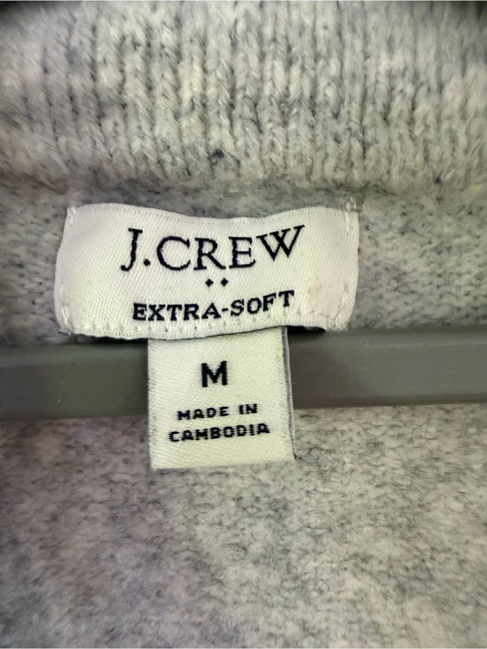 J. Crew Light Gray V‑Neck Collared Sweater